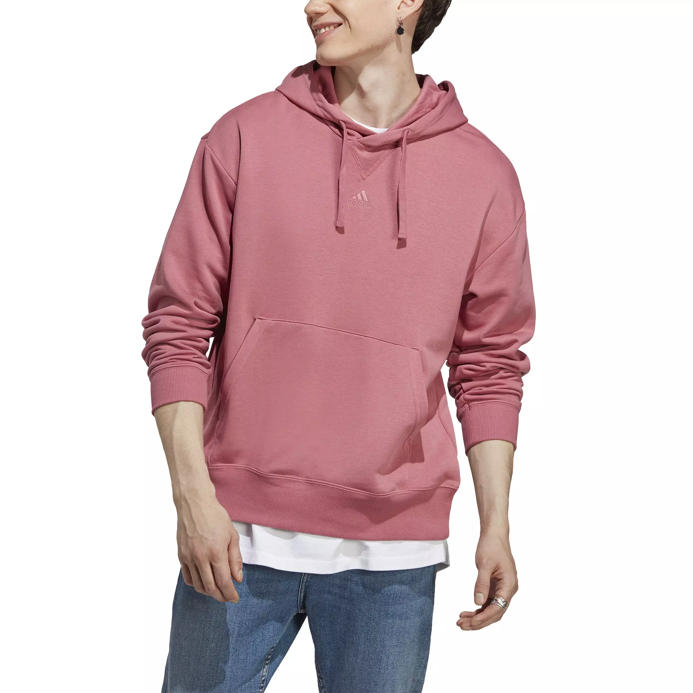 adidas Men s ALL SZN French Terry Hoodie Pink Hibbett